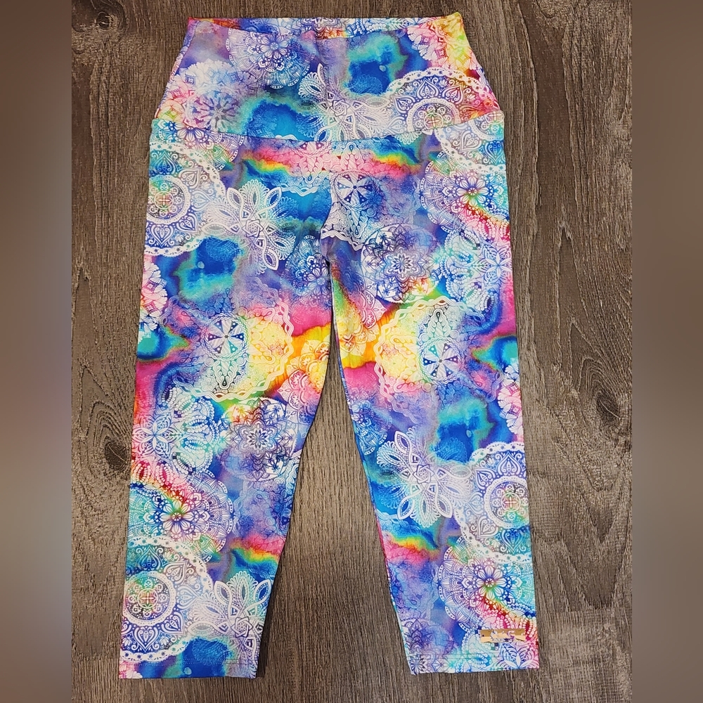 Leggings stretch capri pusher Brazilian spandex made in Peru Squat proof sz XS-S